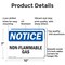 Signmission Non-Flammable Gases OSHA Notice Sign, Aluminum, 10in W x 7in L, 2PK OS-2PACK-NS-A-710-L-15064 - alternate 6